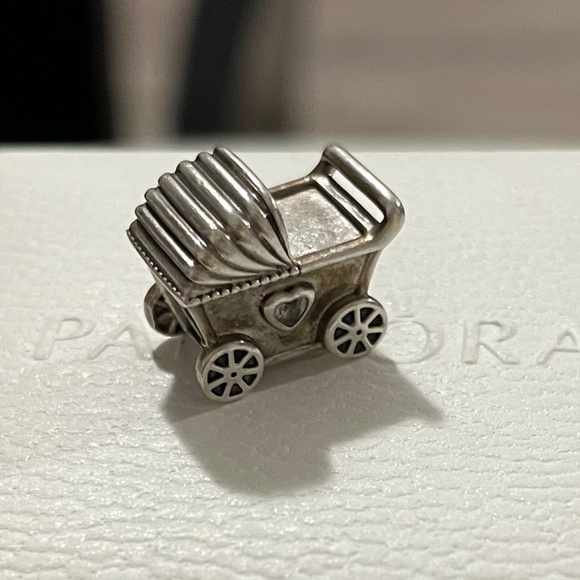 PANDORA Baby's Stroller Charm - Picture 1 of 3